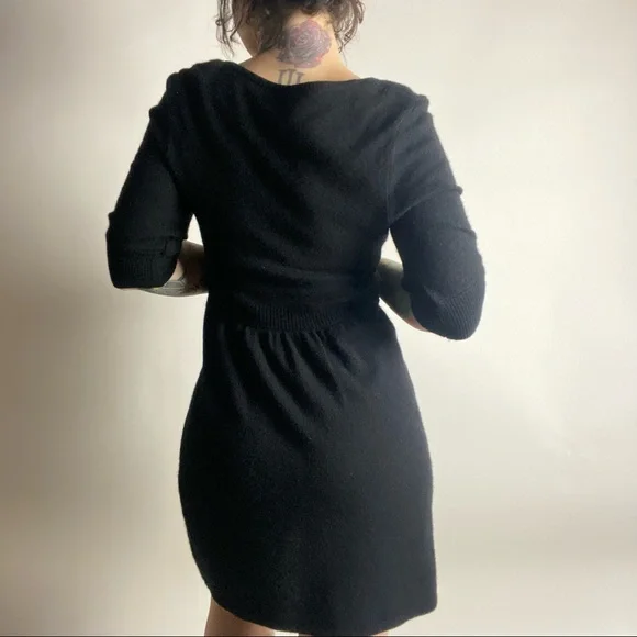 AQUA Cashmere Half Sleeve Black Babydoll Dress Womens XS - Picture 4 of 7